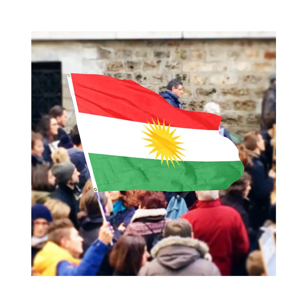 عالية الجودة راية البوليستر تركيا الكردية القبلية العلم 90*150 سنتيمتر حجم مخصص