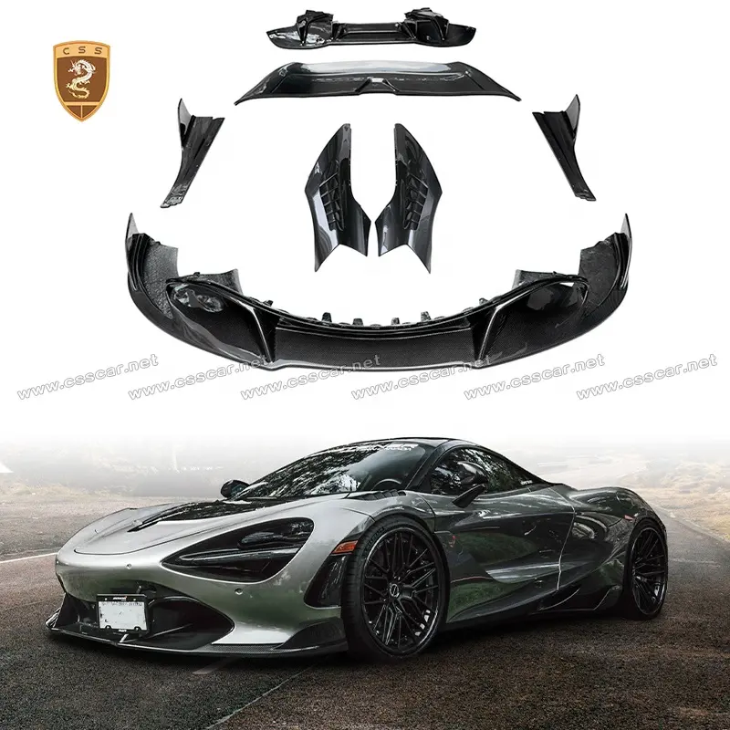 Vors Style Body Kit per Mclaren 720S Bodykit Dry Carbon Fiber Car anteriore posteriore Lip diffusore parafanghi laterali