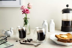 200ML Creative Design Double Wall Insulated Coffee Mugs, High Temperature Resistance Glass <strong>Crooked</strong> <strong>Cup</strong> With Handle - Product Image 3