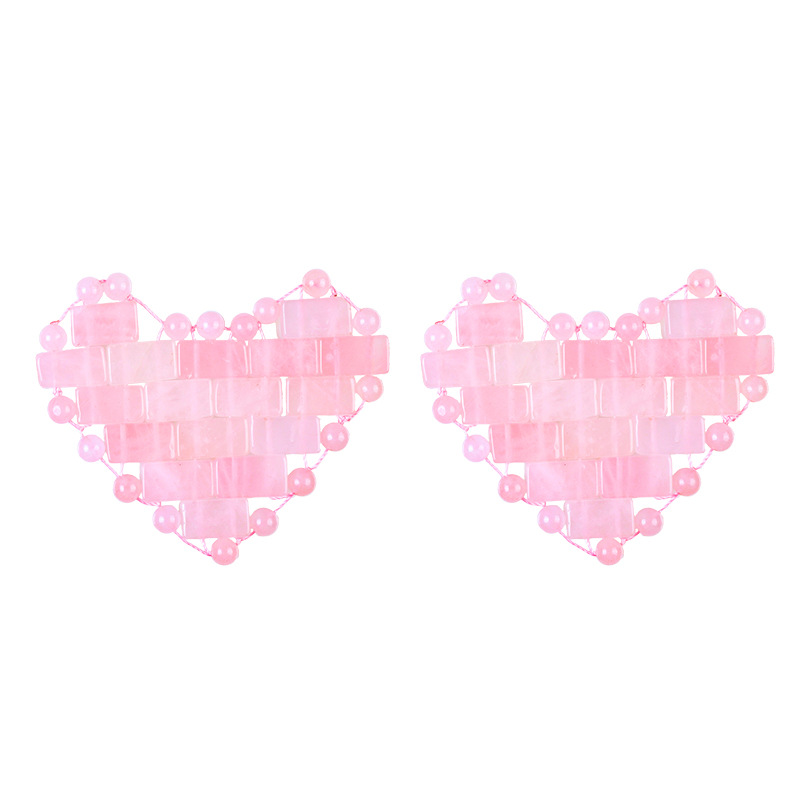 Conjunto de pares de parche de ojo de corazón de cristal rosa