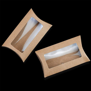 Sinh Thái Thân Thiện Quà Tặng Kẹo Bao Bì Kraft Giấy Gối Hộp Với Cửa Sổ Rõ Ràng - Product Image 5