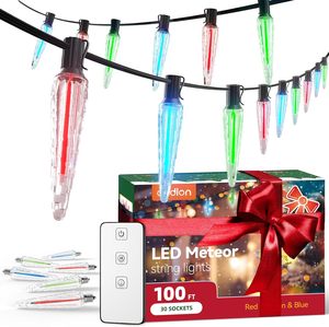 Christmas Decorations <strong>Remote</strong> Meteor Shower Waterproof Warm White Dual-Mode <strong>Timer</strong> Function Led Icicle Outdoor <strong>String</strong> <strong>Light</strong> - Product Image 2