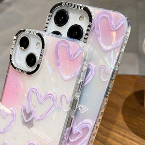 可爱爱心外壳图案TPU电镀相机孔手机外壳适用于Iphone 11 12 13 14 15 16 Pro Max - Product Image 5