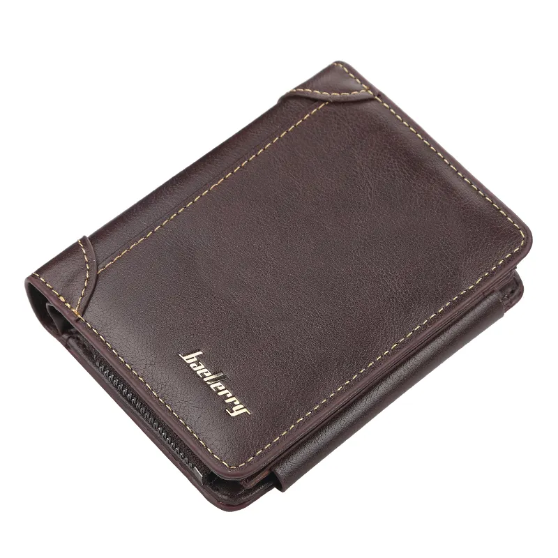 Baellerry Dompet Kartu Lipat Tiga Mode Eropa, Dompet Kulit Pria, Dompet Koin