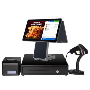 Terminal de sistema POS todo en uno con pantalla táctil, tienda de restaurante minorista, máquina Registradora de software de computadora Pos de 15,6 pulgadas