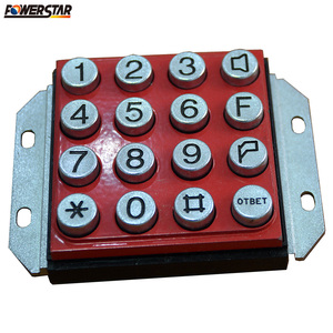 Impermeable 4x4 16 teclas teclado numérico de aleación de zinc de metal con botón de goma para control de acceso y control remoto - Product Image 3