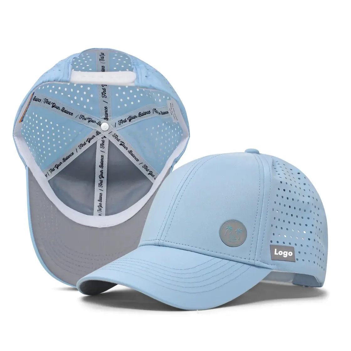 Cappello impermeabile Melin Logo in gomma personalizzato Trucker Running Laser Cut Hole berretto da Baseball da Golf perforato Melin Hydro Hat