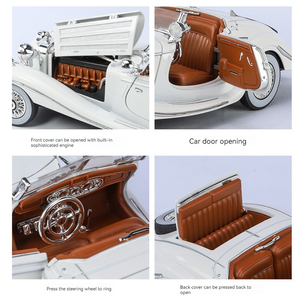Diecast Alloy <strong>Car</strong> <strong>Model</strong> 1:24 Benz 500K Alloy <strong>Model</strong> <strong>Car</strong> with Sound and Light Pullback Collection Decorate Metal <strong>Model</strong> <strong>Car</strong> Toys