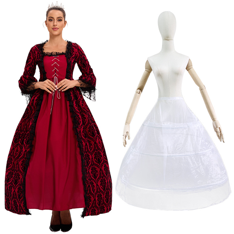 Robe rouge + grande crinoline