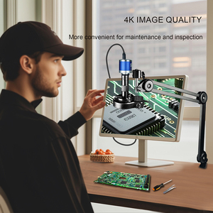 Microscopio Monocular 4K 48MP Cámara Digital 150X Lente con luz LED Soporte abatible para reparación de placa base de computadora de teléfono móvil - Product Image 6