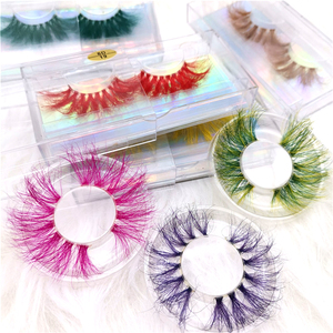New Design Colored Eyelashes Private Label <strong>Lashes</strong> Vendor Attractive Mink Colored <strong>Lashes</strong> and Packaging - Product Image 1