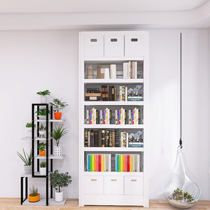 Ev kütüphane Metal demir kitaplık çocuk resim kitapları için çok katmanlı zemin depolama raf oturma odası kitaplık - Product Image 1