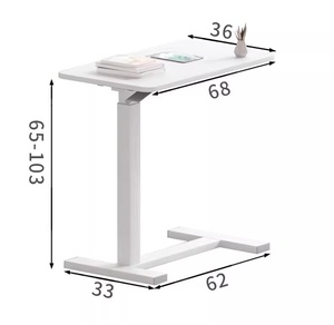 Mobile Metal Overbed Bedside Coffee Table with Hidden Casters Easy-to-<strong>Store</strong> Sofa Side Table for <strong>Computers</strong> - Product Image 4