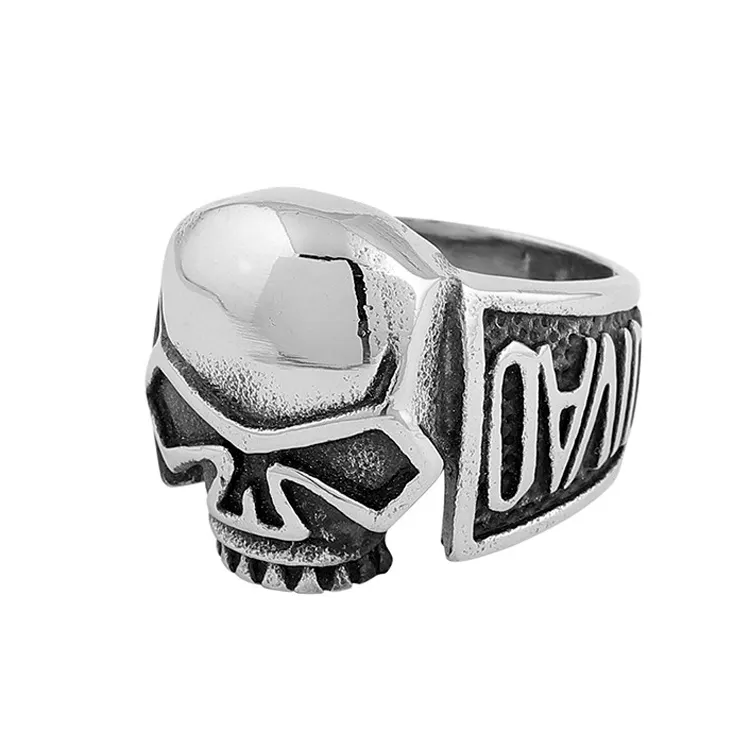 Anillos de calavera de ciclo de Motor fresco de acero inoxidable para hombres joyería