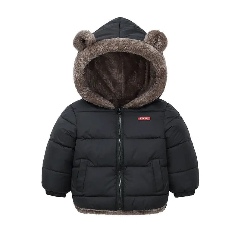 OEM детская куртка теплая одежда с капюшоном для мальчиков плотная Детская куртка с искусственным мехом