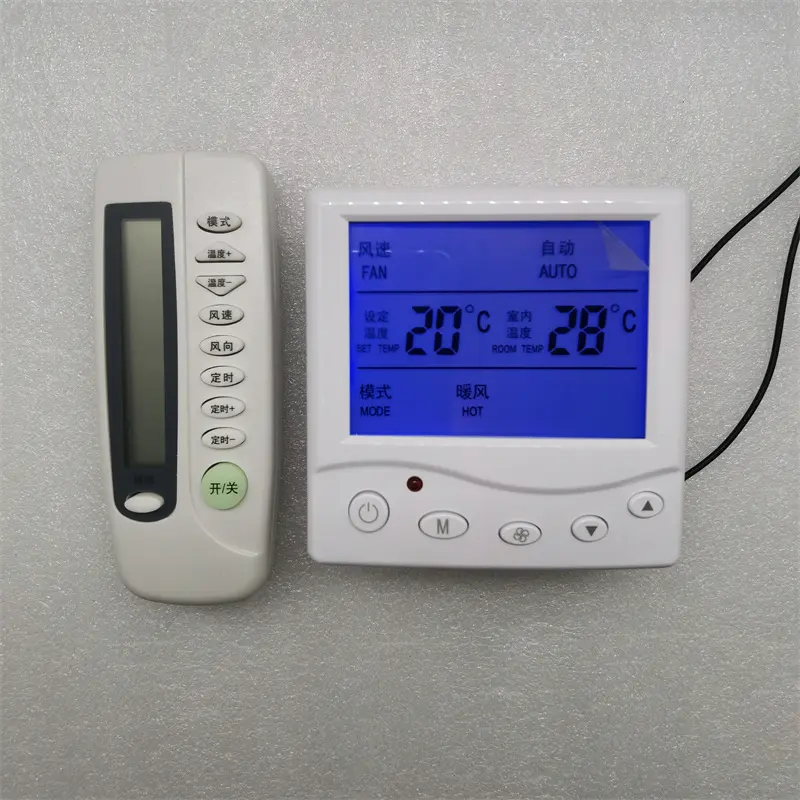 Panneau de commande de la climatisation centrale télécommande LCD ventilo-convecteur thermostat interrupteur fil contrôleur