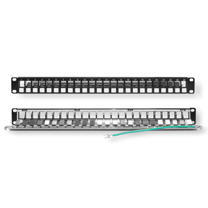PANEL de parche blindado RJ45 STP, 19 '', 1U, 24 puertos, con conector de módulo CAT6A