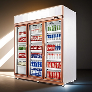Commercial Display Refrigerator Insulated <strong>Stand-Up</strong> Beverage Cooler with Glass for Cola <strong>Chiller</strong> and Beverage Storage