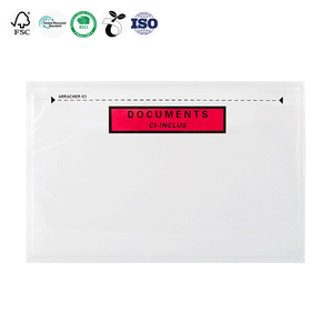 批发文件封闭信封透明粘合剂防水塑料运输快递包装清单袋 - Product Image 5