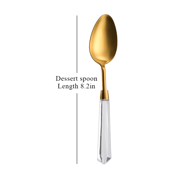 Clear handle- dessert spoon