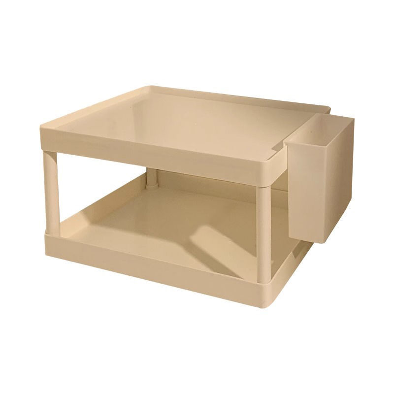 Estante de almacenamiento de doble capa, caja colgante profunda blanca