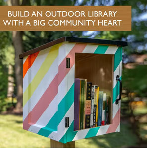 ホットガーデンDIY屋外木製標準オークポストボックス小さな図書館屋外図書館ブックボックス本を共有するための小さな木製キャビネット