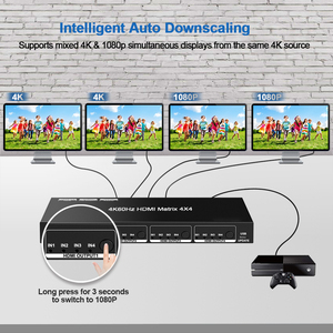 Conmutador de matriz HDMI 4x4 4K con salida de audio y control RS232/LAN Divisores y convertidores de video de matriz HDMI Conmutador de video - Product Image 5
