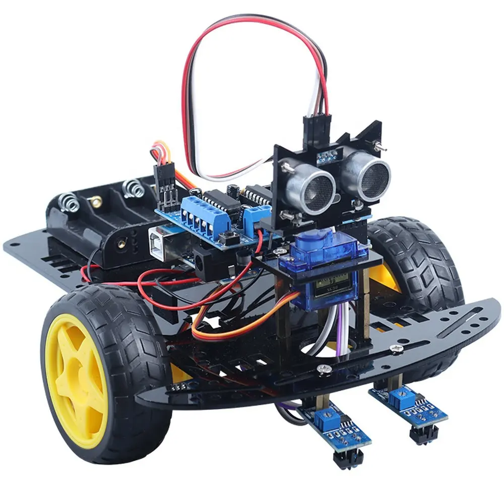 DIYmall 2WD Smart Robot Kit Ultraschall-Infrarot-Hindernis vermeidung Smart Car Kit für Arduino CH340 U NO R3