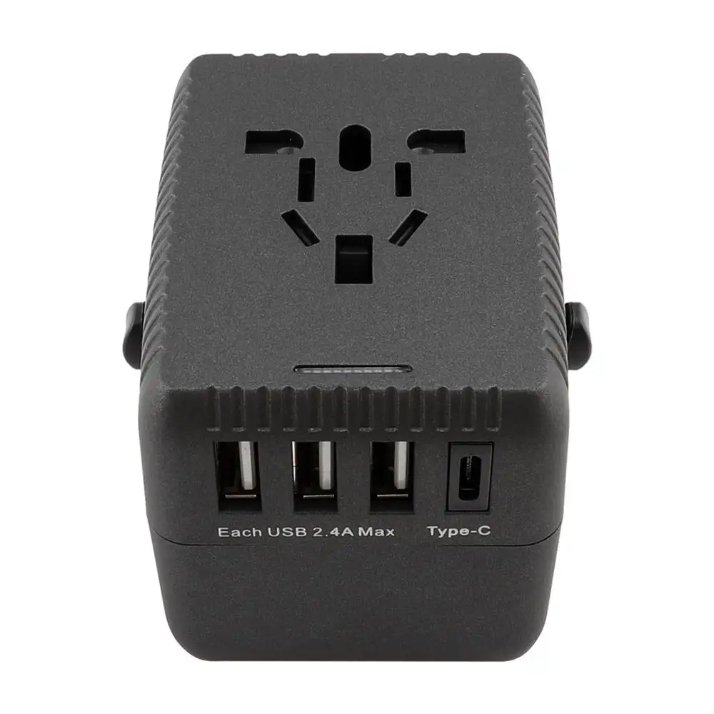 2019 Đen Travel Adapter Chuyển Đổi Cắm Loại C Usb Adapter Với Anh Usa Euro Aus Cắm Ổ Cắm