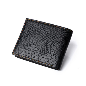 厂家定制短蛇皮图案软脸多卡槽ID翻盖大钞卡槽男士经典钱包 - Product Image 1
