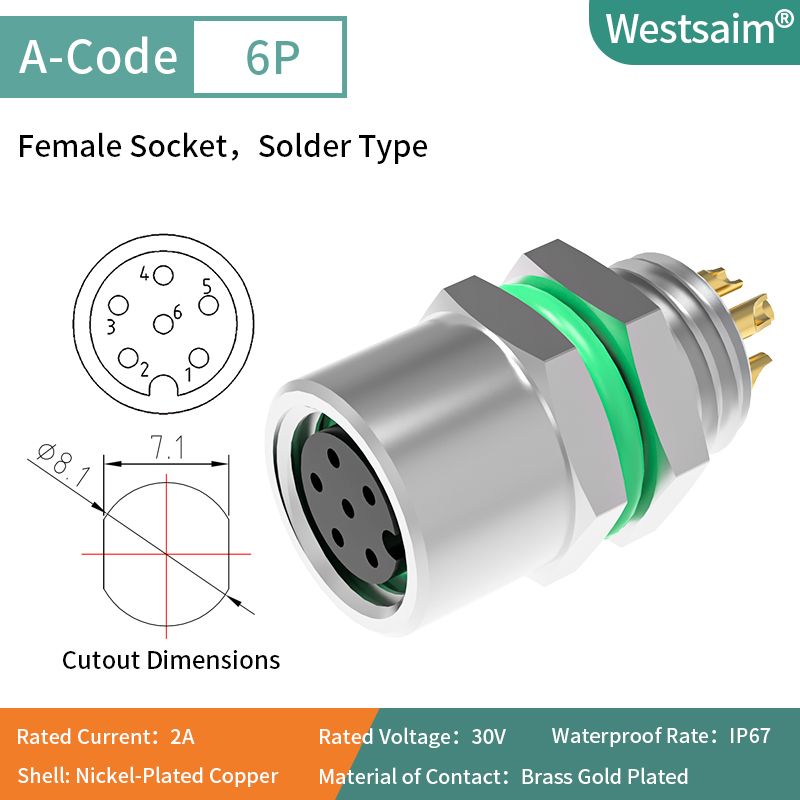 M8-A-6 female M8*0.5