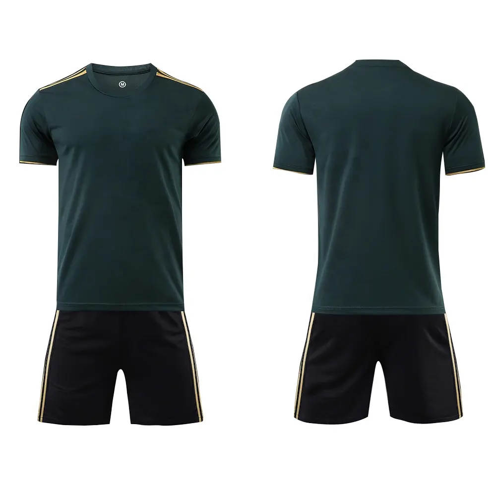 Camisa de futebol uniforme infantil adulto, conjunto de camisa verde futebol, kits de futebol