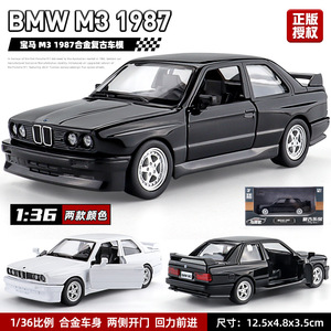 1987 nostaljik M3 Retro oyuncak araba 1:36 alaşım klasik araba modeli koleksiyonları için fonksiyonel tekerlekler ile Unisex kids 'araç - Product Image 2