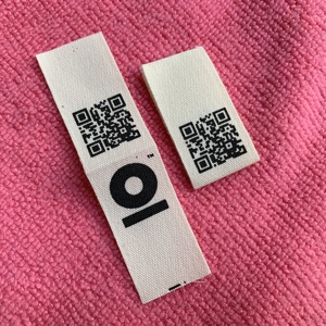 天然QRコードコットンタグ環境にやさしい印刷QRコードコットンラベルループ折り - Product Image 1