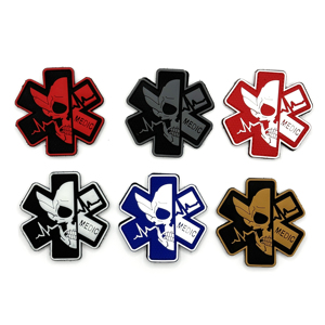 Tùy Chỉnh Glow Dark 3D PVC Vá Sao Cuộc Sống Y Tế Chiến Thuật Cho Paramedics Dễ Dàng Cảm Ứng Fastener Cho Med Túi Mũ Làm Cao Su Vải - Product Image 1