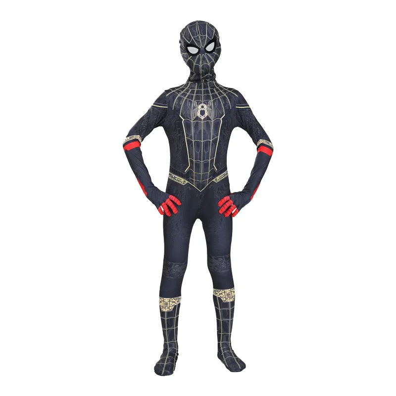 Thiết Kế Mới Màu Đen Siêu Anh Hùng Spiderman Không Có Cách Nhà Bodysuit Cho Trẻ Em Jumpsuit 3D Phong Cách Cho Halloween Cosplay Vai Trò Chơi