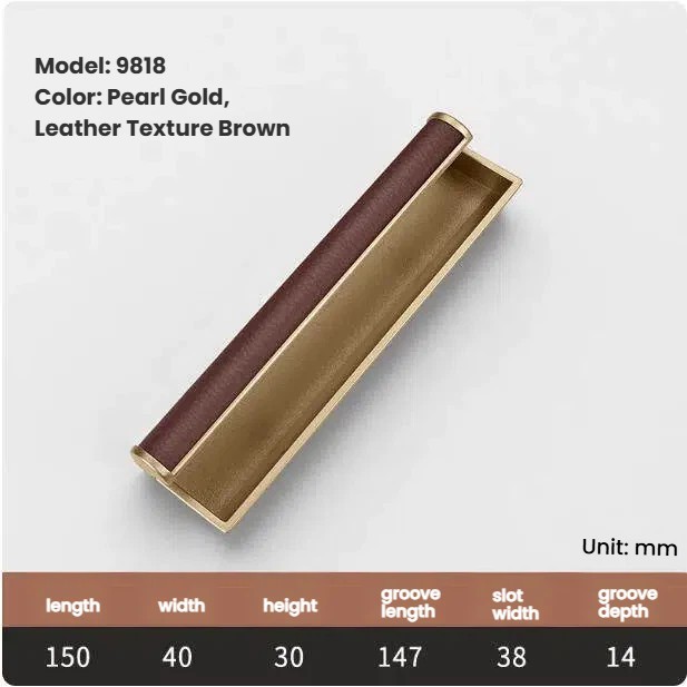 9818 Or Perle-Cuir Marron-150mm/5.91" Longueur