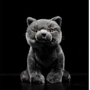 7318 Realistic Plush Stuffed Grey British Short Hair Cat <strong>Soft</strong> Animal Doll <strong>Toys</strong> for Child Real Fur Lifelike Cat Plush <strong>Toy</strong> - Product Image 3