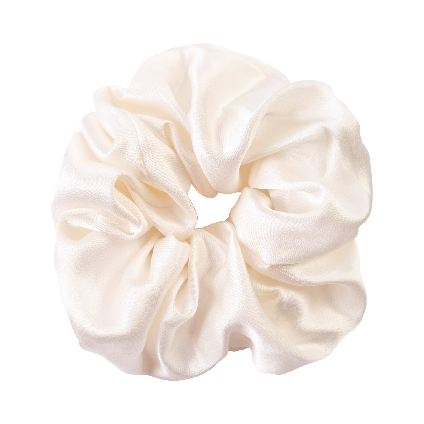 Élastique à cheveux en soie blanche - 4 cm