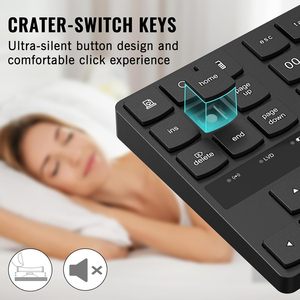Ultra-Silent Num Pad 2.4G 35-Key Wireless <strong>Numeric</strong> Keypad Rechargeable Number Pad for Laptop Desktop PC Notebook - Product Image 4