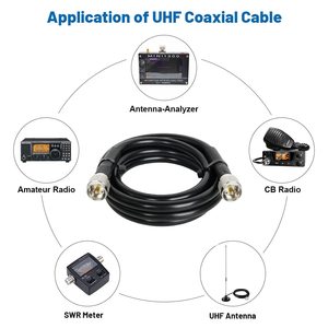 Coax rg213 Cáp UHF PL-259 cắm Nam đến Nam 6ft RG-213 tổn thất thấp cho ham đài phát thanh VHF đài phát thanh SWR Meter Antenna Analyzer - Product Image 5
