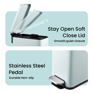 <strong>Wholesale</strong> Pricing Stainless <strong>Steel</strong> Sprayed Bright Green Rectangular Slim Shape Car Door <strong>Dustbin</strong> with Durable Non-slip Pedal - Product Image 3
