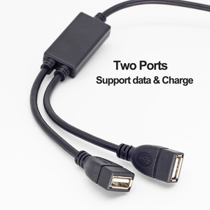 <strong>USB</strong> <strong>2.0</strong> Extension Cable <strong>USB</strong> 1 Male to 2 Female Cable Both Ports Support Data and Charge for Keyboard Mouse <strong>USB</strong> Flash Printer - Product Image 3