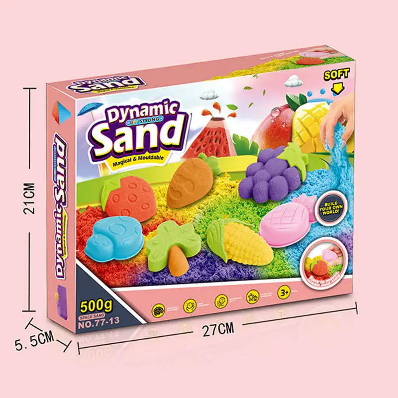 New Mermaid Treasures Play Sand DIY Space Magic Sand With Sea Animals Mould Accessories Sensory Sand Activity Toys for Kids