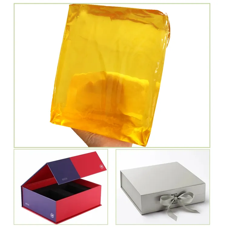 Adesivo sensível à pressão de derretimento quente amarelo para saco de correio de plástico PE, papel de envelope de correio, vedação de borracha de forte viscosidade