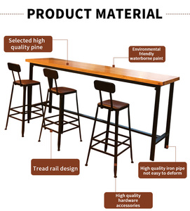 Bộ Bàn Ghế Quán Cà Phê Bằng Sắt Rèn Công Nghiệp Bộ Bàn Ghế Quán <span class=keywords><strong>Bar</strong></span> Rượu Bia Treo Tường - Product Image 4