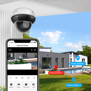 2.4G & 5Ghz wi-fi 5MP IP摄像机PTZ圆顶摄像机，用于房屋安全IP66智能位置巡逻双向音频运动自动跟踪 - Product Image 6