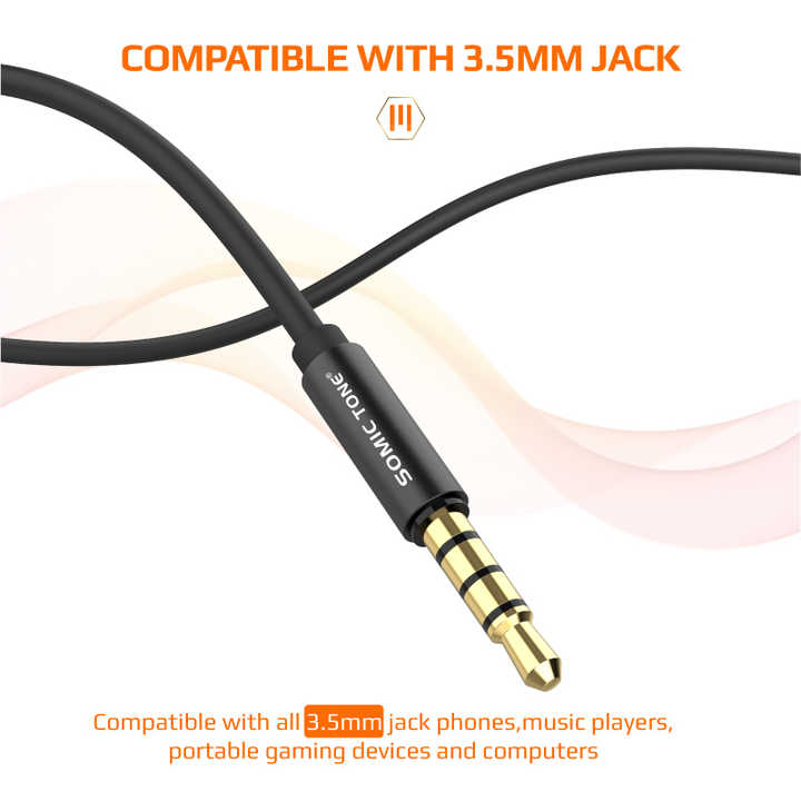 Earphone berkabel In-line 3.5mm, Earphone logam menutup telinga datar multiwarna, aksesori earplug Subwoofer kendali kabel
