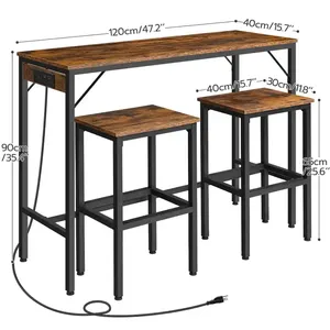 Wholesale Dining <strong>Table</strong> <strong>Set</strong> Space Saving Kitchen <strong>Table</strong> <strong>Set</strong> for <strong>3</strong> Piece Small Dining <strong>Tables</strong> and 2pcs Chairs for Kitchen Apartment - Product Image 6