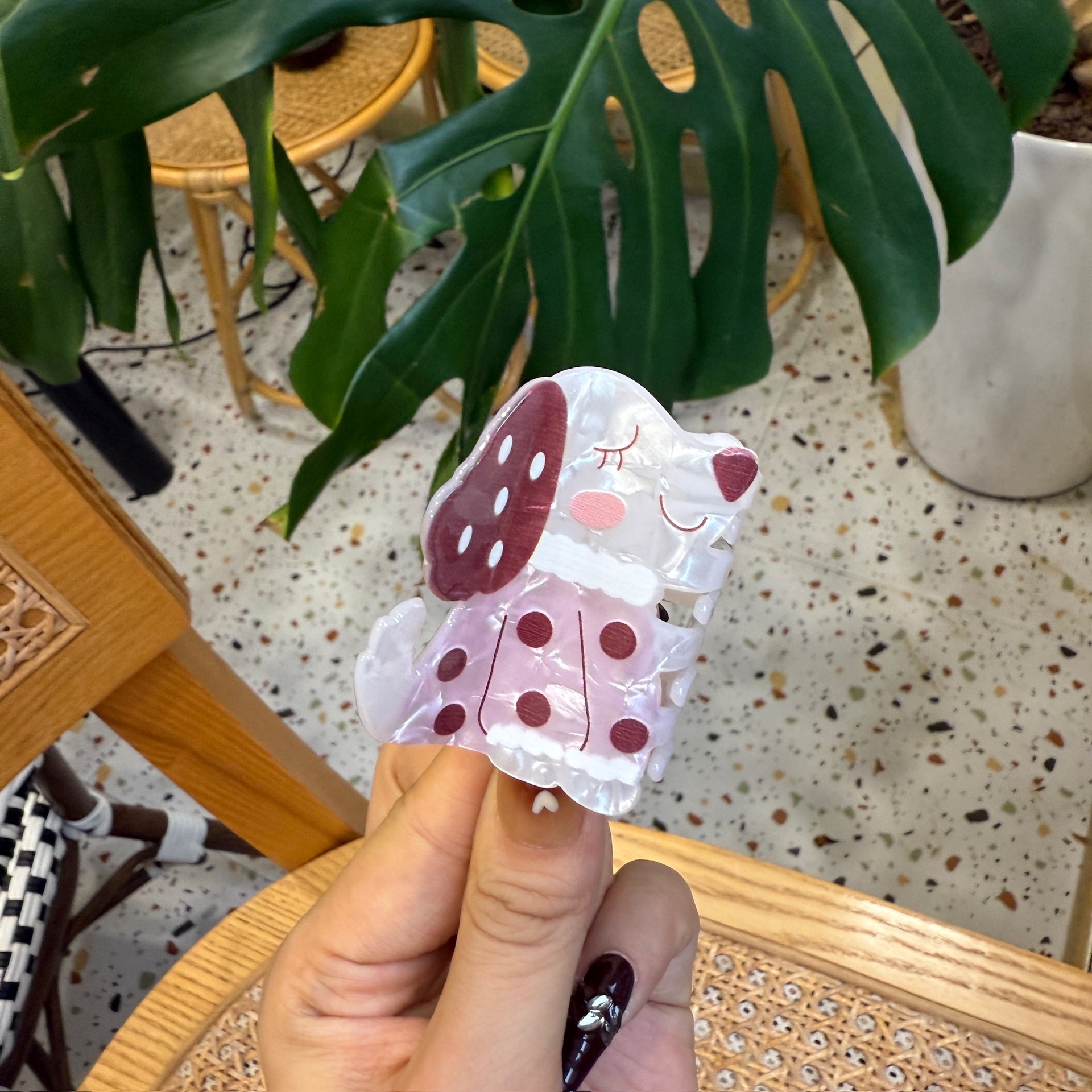 Jupe à pois rose-chiot
